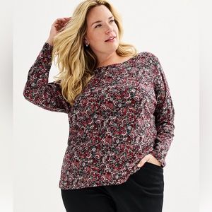 Plus Size Croft & Barrel Essential Crew Neck Long Sleeve Tee Size 2X New